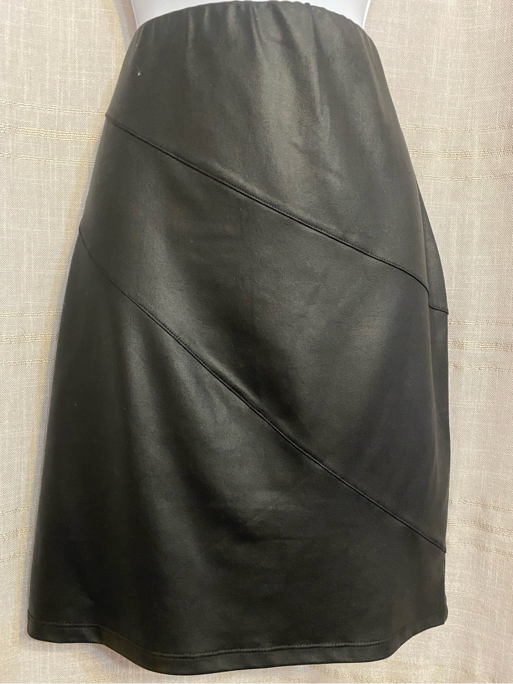 Clara Sunwoo Black LIQUID LEATHER Asymmetrical Seam Pencil Skirt Size S